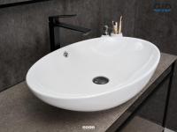 Раковина накладная овальная GID ceramic Lago N9007 фарфор цвет белый