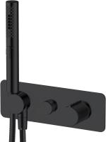 Смеситель для душа на 2 выхода Allen Brau Liberty 5.33009-31 встраиваемый в стену 
без термостата черный матовый