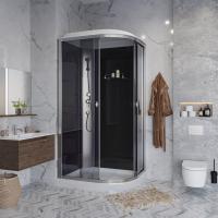 Душевая кабина с крышей Niagara Eco E120/80/13L/TN асимметричная  120x80 стекла тонированные, профиль матовый хром