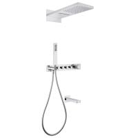 Душевая система со смесителем Abber Rund AF8753 монтаж встраиваемая в стену с термостатом хром