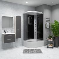 Душевая кабина с крышей Niagara Classic NG-2510-14RF асимметричная  120x80 стекла тонированные, профиль матовый хром