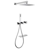 Душевая система со смесителем Abber Rund AF8750 монтаж встраиваемая в стену с термостатом хром