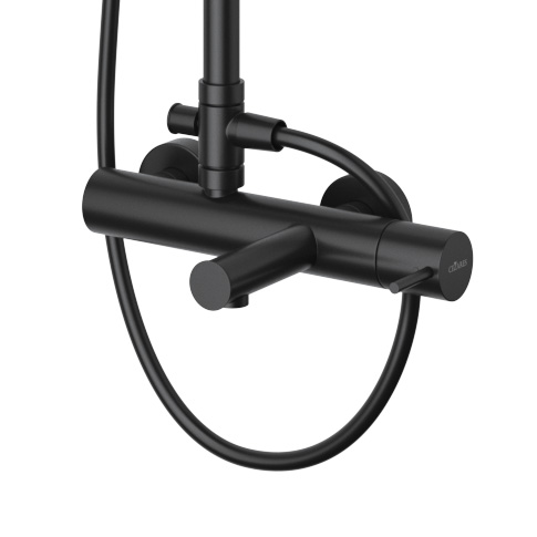 Душевая система со смесителем Cezares Leaf LEAF-CVDA-30-L-NOP монтаж настенная без термостата черный матовый