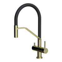 Смеситель для кухни Omoikiri Akeno 4994546 с подключением к фильтру светлое золото