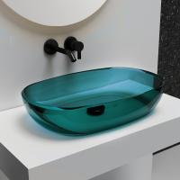 Раковина  овальная Abber Kristall AT2805Aquamarin полиэфирная смола цвет бирюзовый