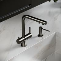 Смеситель для кухни Sancos Foster SC4014GG с подключением к фильтру вороненая сталь