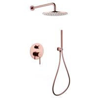Душевая система со смесителем Abber Kreis AF8118RG монтаж встраиваемая в стену без термостата розовое золото