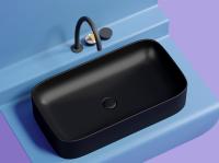 Раковина накладная прямоугольная Ceramica Nova Element CN6054MB фарфор цвет черный матовый