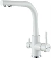 Смеситель для кухни Paulmark Essen Es213011-431TW с подключением к фильтру белый матовый