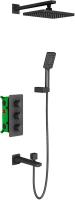 Душевая система со смесителем Timo Petruma SX-5149/03SM монтаж встраиваемая в стену с термостатом черный