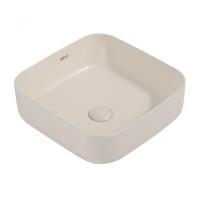 Раковина накладная квадратная  Abber Rechteck AC2211MBE фаянс цвет светло-бежевый матовый