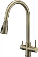 Смеситель для кухни Paulmark Lange La214212-BR с подключением к фильтру бронза