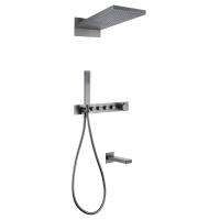 Душевая система со смесителем Abber Rund AF8753NG монтаж встраиваемая в стену с термостатом никель