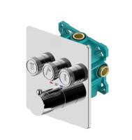 Смеситель для душа на 3 выхода Plumberia Selection PSBOX KITPSB2903CR встраиваемый в стену 
с термостатом хром