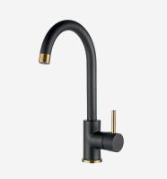 Смеситель для кухни Webert Yen YN920302723 без подключения к фильтру черный/золото