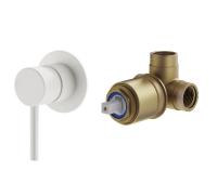 Смеситель для душа на 1 выход Plumberia Selection IXO KITXO1135BO встраиваемый в стену 
без термостата белый матовый