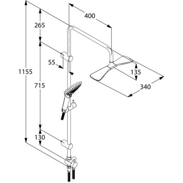 Душевая система без смесителя Kludi Fizz 6709305-00 монтаж настенная  хром