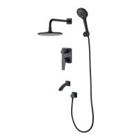 Душевая система со смесителем Lemark Bronx LM3722BL монтаж встраиваемая в стену без термостата черный