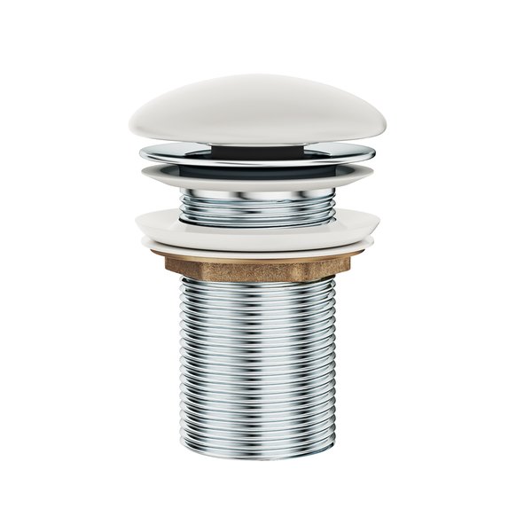 Фиксированный слив для умывальника белый, латунь, латунь