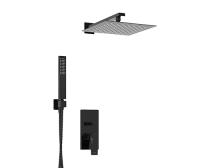 Душевая система со смесителем Wasserkraft Glan A66209 монтаж встраиваемый в стену без термостата черный глянцевый