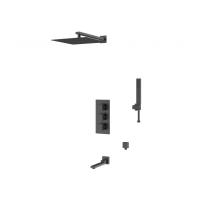 Душевая система со смесителем D&K Bayern.Liszt DA2515605A04 монтаж встраиваемая в стену с термостатом черный матовый