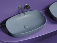 Раковина накладная овальная Ceramica Nova Element CN6049MHL фарфор цвет серо-голубой матовый