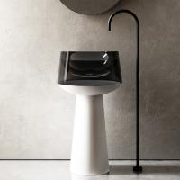 Раковина  круглая Abber Kristall AT2706White-Onyx полиэфирная смола цвет белый-черный