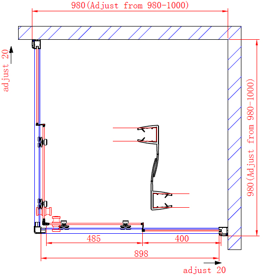 Душевой угол Cezares Anima ANIMA-W-A-2-100-C-Cr квадратный 100x100 стекла прозрачные, профиль хром