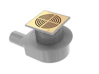 Душевой трап точечный напольный Boheme Smart Design 984-15-G 15 см, выпуск горизонтальный решетка  золото
