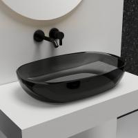 Раковина  овальная Abber Kristall AT2805Onyx полиэфирная смола цвет черный