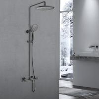 Душевая система со смесителем Vincea Desire VSFS-1D0TGM монтаж настенная с термостатом вороненая сталь