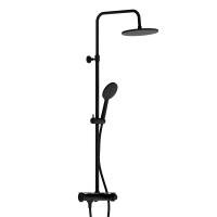 Душевая система со смесителем Damixa Jupiter 977750300 монтаж настенная с термостатом черный матовый