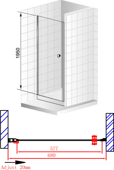 Душевая дверь Cezares Elena ELENA-W-B-1-70-C-Cr 70 см стекла прозрачные, профиль хром
