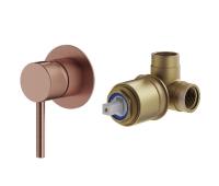 Смеситель для душа на 1 выход Plumberia Selection IXO KITXO1135RS встраиваемый в стену 
без термостата брашированная медь