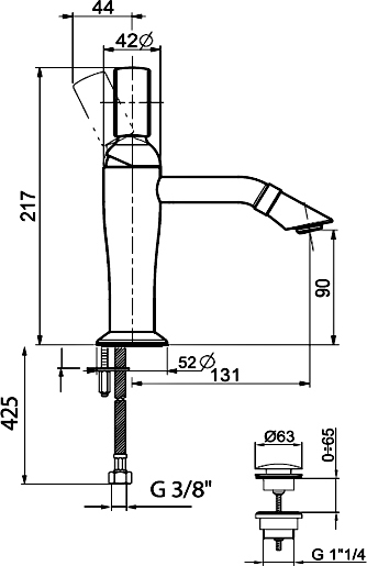 Смеситель для раковины Webert Opera OA830102010 золото