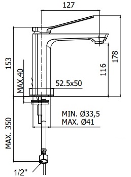 Смеситель для раковины Paffoni TILT TI071BO 