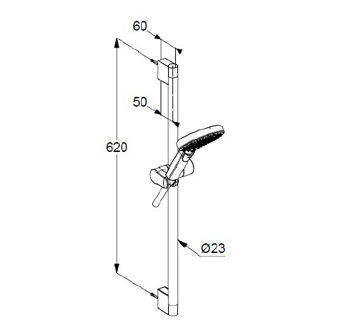 Душевой гарнитур со штангой Kludi Dive X 6963039-00 черный матовый 