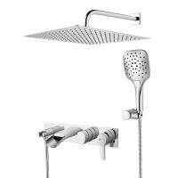 Душевая система со смесителем Lemark Atlantiss LM3225C монтаж встраиваемая в стену без термостата хром
