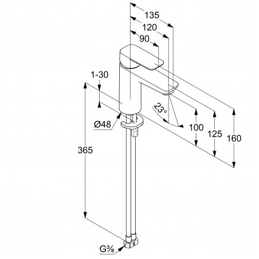Смеситель для раковины Kludi Pure&amp;Style 402923975 черный матовый