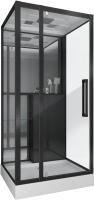 Душевая кабина с крышей Grossman  GR261 квадратная   90x90 стекла прозрачные, профиль черный матовый