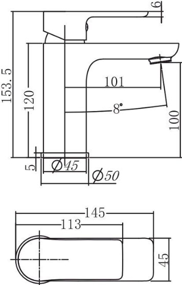 Смеситель для раковины Aquanet Arctic AF520-10СW белый;хром