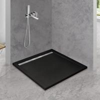 Душевой поддон низкий Cezares Tray TRAY-AS-A-100-30-NERO квадратный литьевой мрамор 100x100 черный матовый
