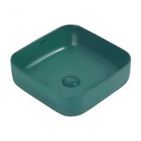 Раковина накладная квадратная  Abber Rechteck AC2211MBG фаянс цвет темно-зеленый матовый