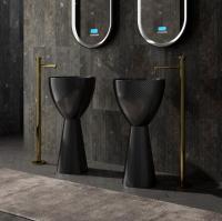 Раковина напольная круглая Abber KARBON AK2003 карбон цвет черный