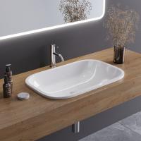 Раковина встраиваемая сверху овальная Cezares  CZR-ARE-60-LVB фаянс цвет белый