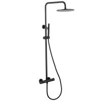 Душевая система со смесителем Abber Kreis AF8160B монтаж встраиваемая в стену без термостата черный матовый