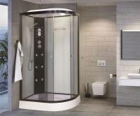 Душевая кабина с крышей Niagara Ultra NG-1903-01L асимметричная  120x80 стекла тонированные, профиль черный