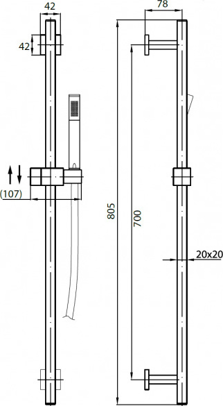 Душевая система  Cezares Quattro QUATTRO-C-SD-01 монтаж   