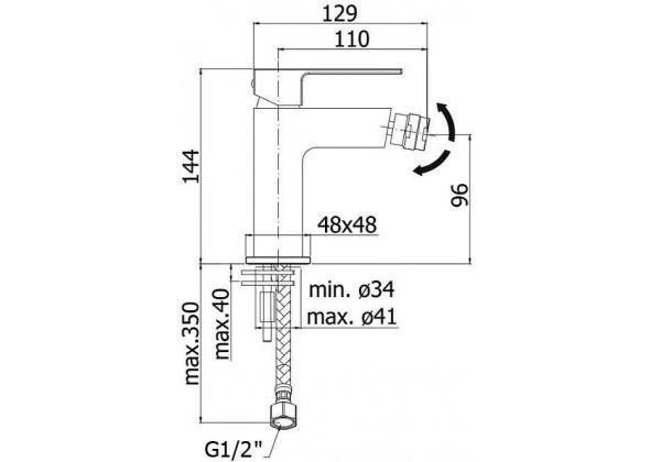 Смеситель для биде Paffoni Elle EL131CR латунь 