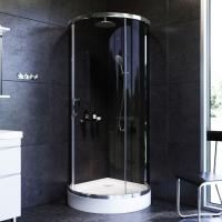 Душевой угол Am.Pm Like W83G-333-095CG четверть круга  стекла прозрачные тонированные, профиль хром